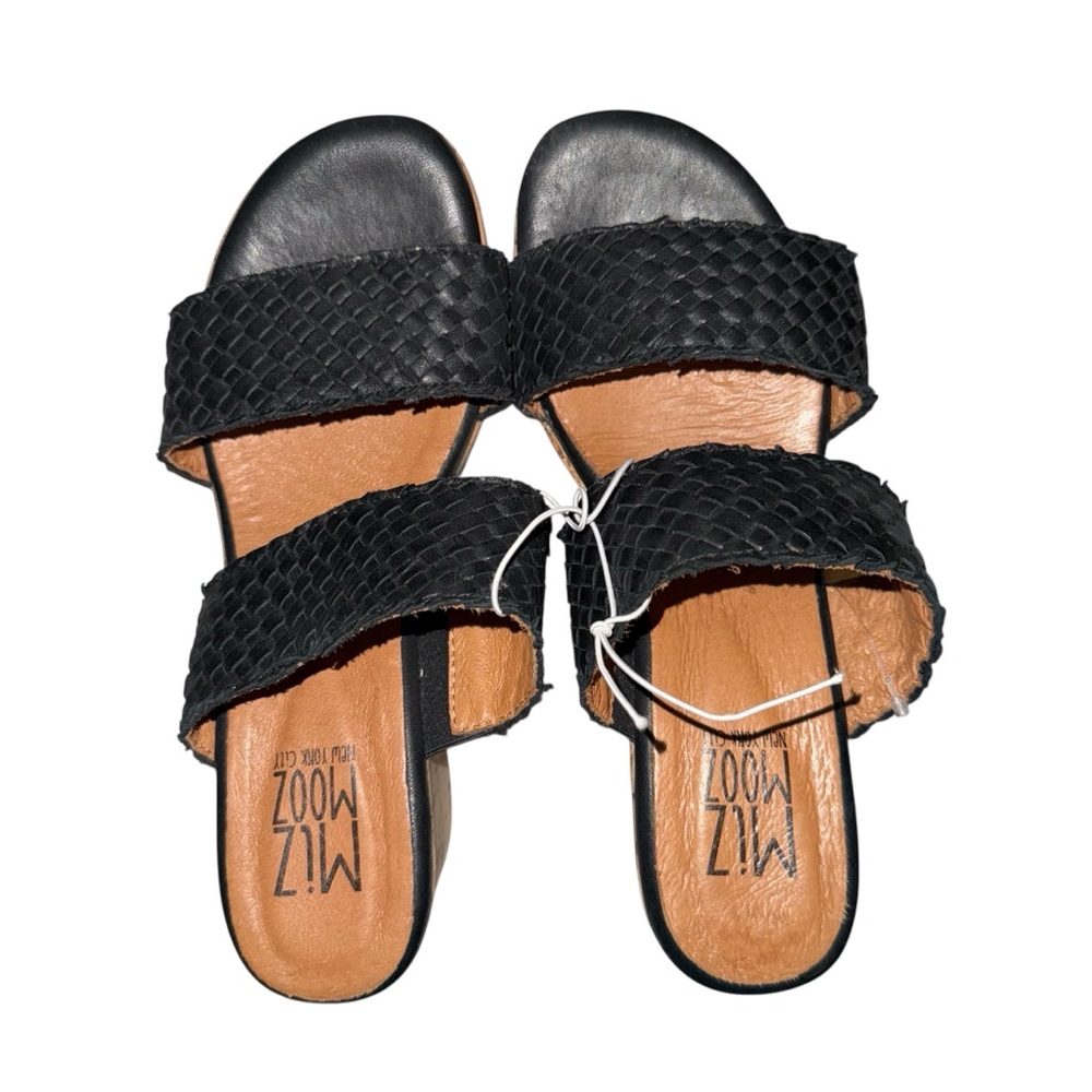 Miz Mooz Genna Black Woven Leather Sandals